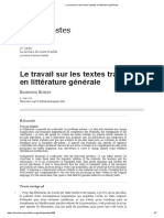 Le travail sur les textes traduits en littérature générale