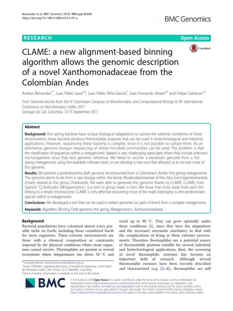 CLAME A New Alignment-Based Binning | PDF | Dna Sequencing | Sequence ...