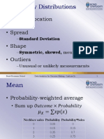 Central Location - Spread - Shape - Outliers: Probability Distributions