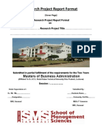 Research Project Report Format MBA IV Sem