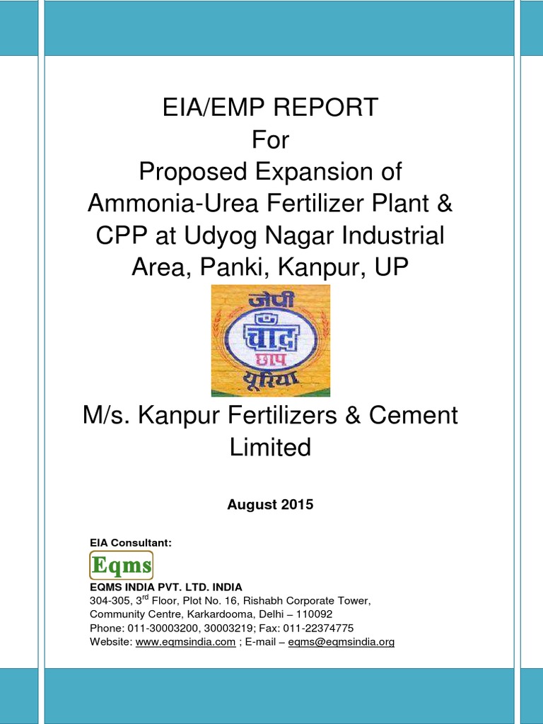 EIA Report for Kanpur Fertilizer Expansion | PDF | Urea | Environmental ...