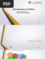 Introduction To Python: A Readable, Dynamic, Pleasant, Flexible, Fast and Powerful Language