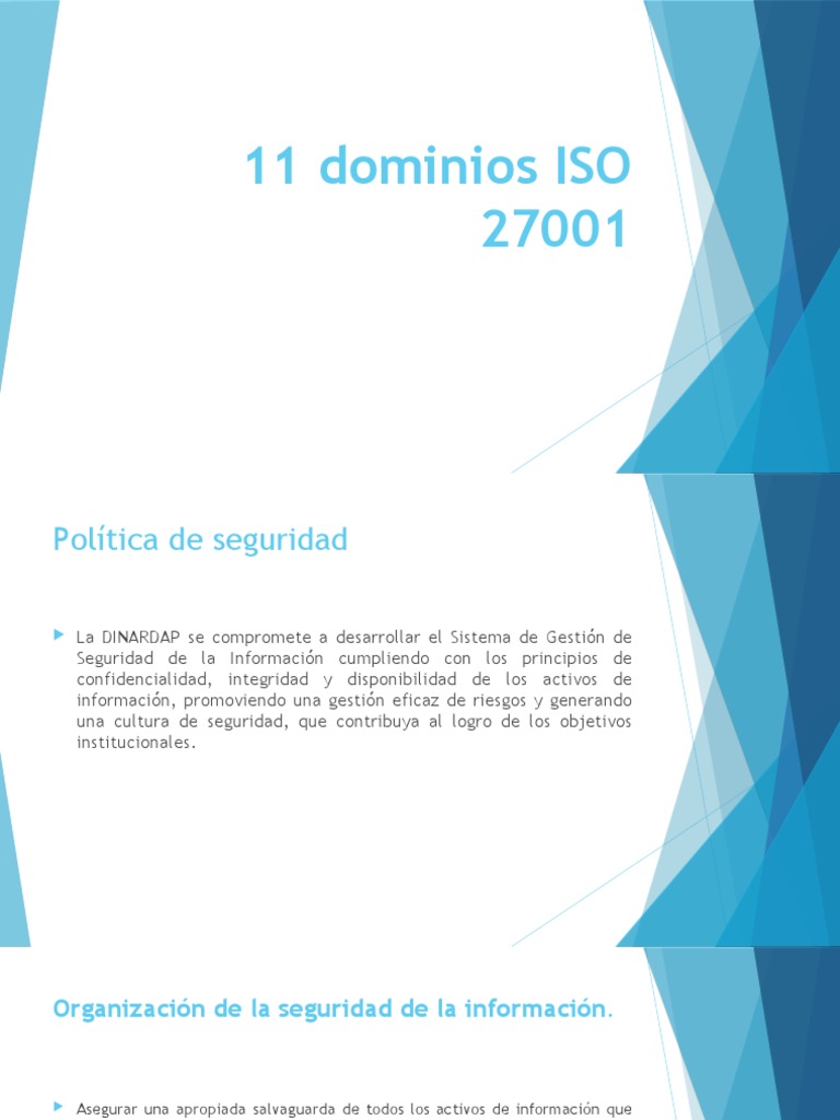 Dominios ISO 27001: Seguridad de la Información | PDF | La seguridad ...