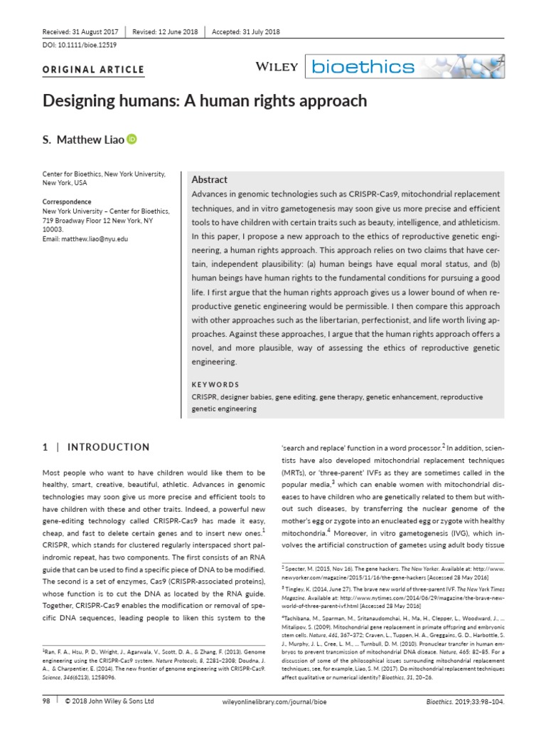 Designing Humans A Human Rights Approach | PDF | Rights | Genetics