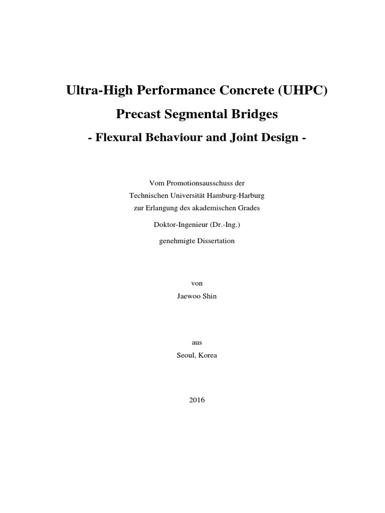 Ultra High Performance Concrete Bridges | PDF | Strength Of Materials ...