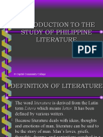 Introduction To The Study of Philippine Literature