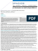 Condiciones de Trabajo Relacionada Con Salud Autopercibida en Floricultores - Jarrín, Di Gravia y Campos