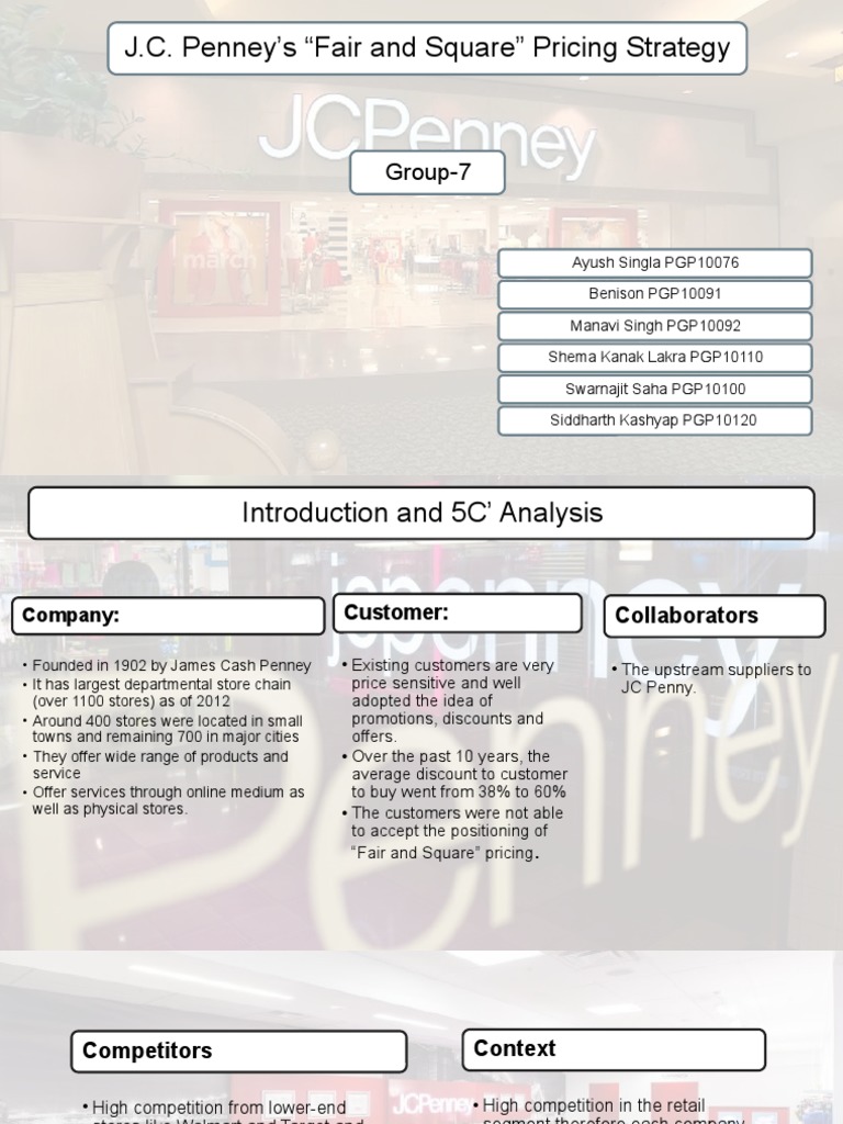 J.C. Penney Pricing Strategy Analysis | PDF | J. C. Penney | Retail