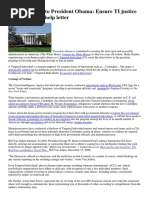 Ti Human Target To President Obama Ensure Ti Justice and Accept Our Help Letter PDF