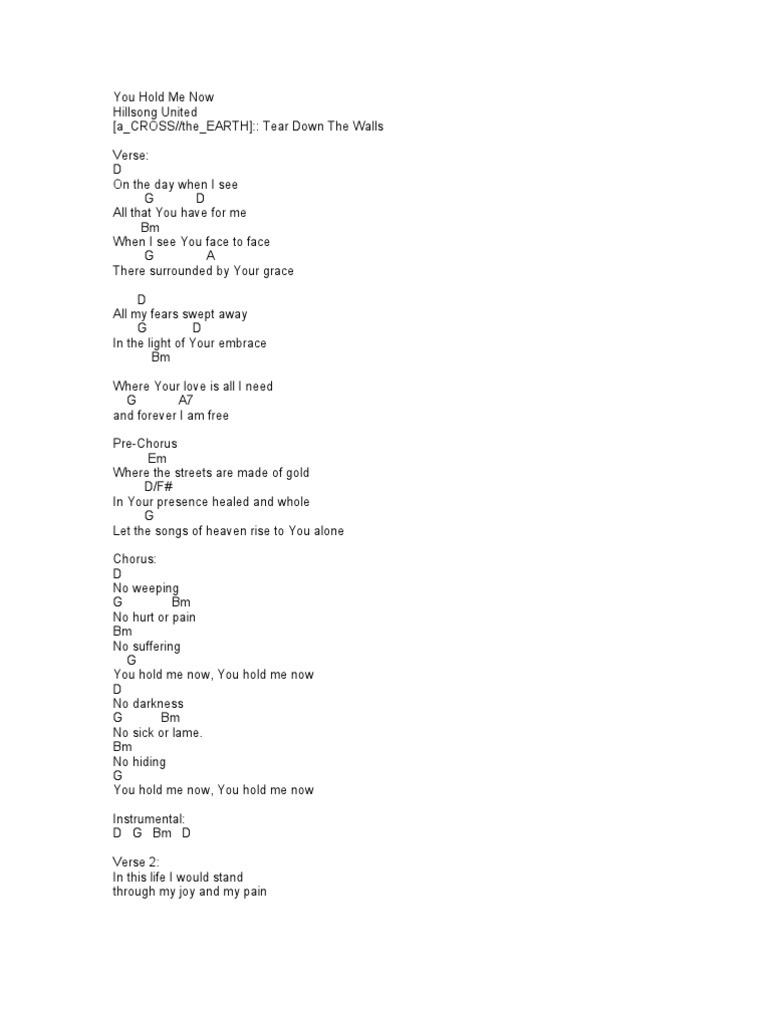 lyrics to  Whole Heart ( Hold Me Now )  by Hillsong United