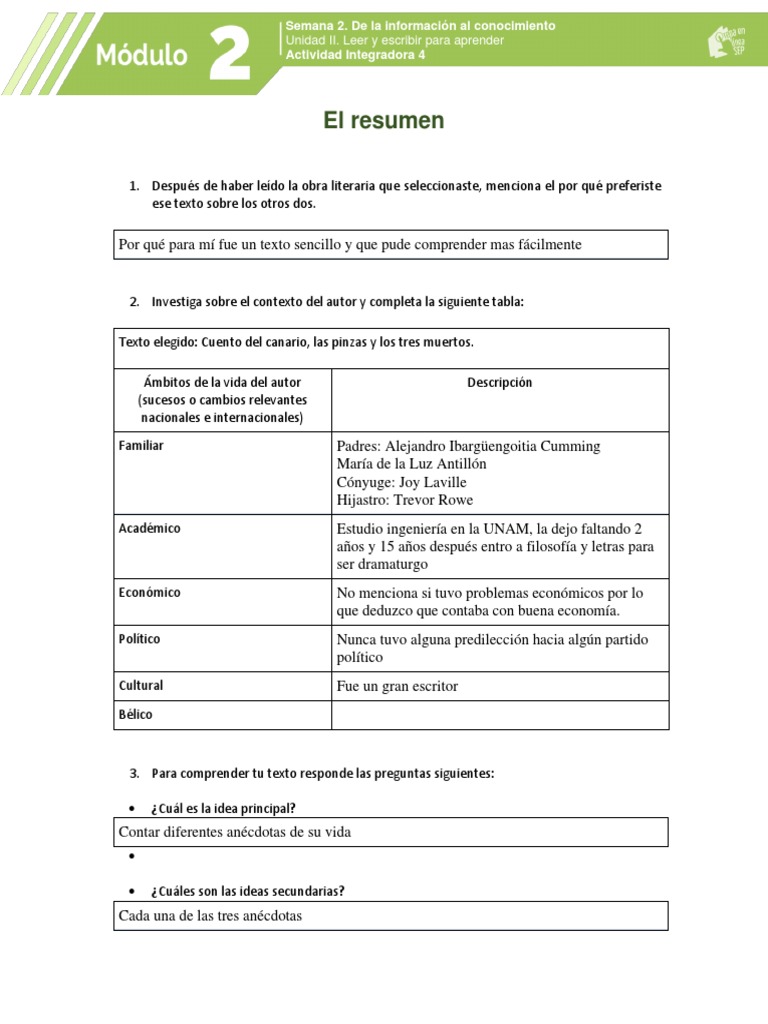 Modulo 2 Actividad Integradora 4 PES | PDF | Autor