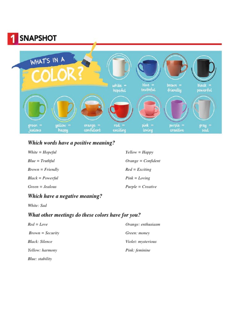 Positive and Negative Color Meanings | PDF