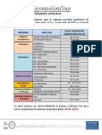 Programación Matriculas 2020-2