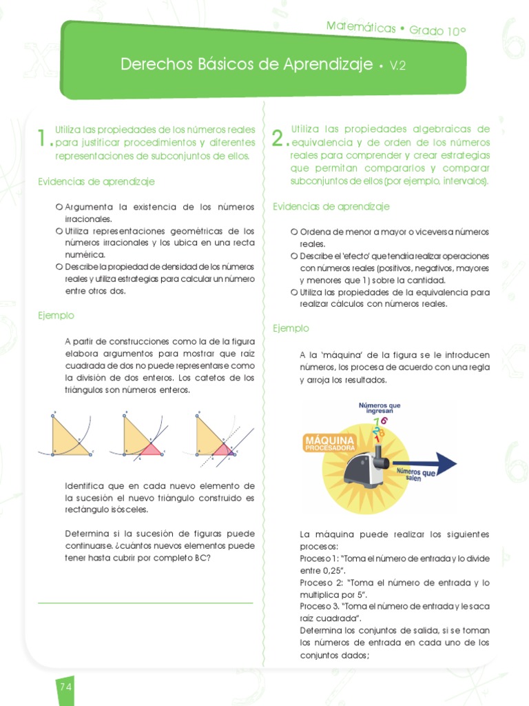 Derechos Básicos de Aprendizaje en Matemáticas | PDF | Muestreo ...