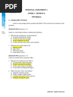 Personal Assignment 1 (Week 2 / Session 3) (120 Minutes) : A. Listening Skill 1 (8 Points)