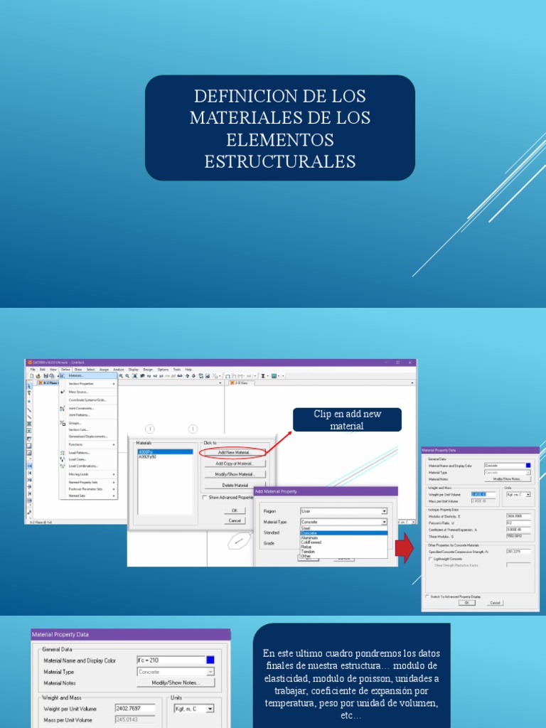 Definicion de Los Materiales y Geometria de Los Elementos Estructurales ...