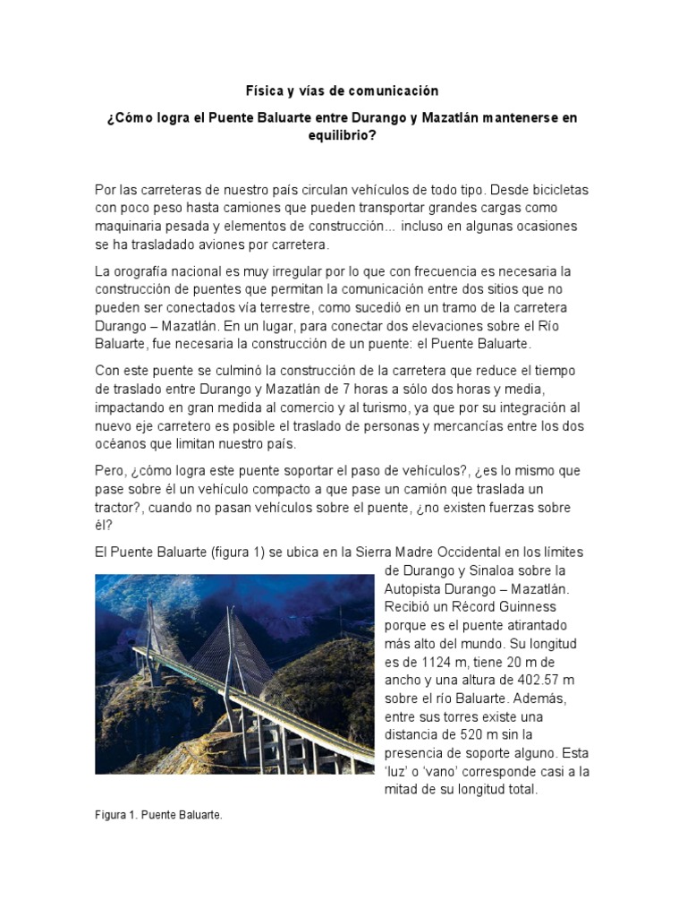 Fisica y Vias de Comunicacion | PDF Puente | La carretera