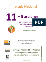 Estrategia Nacional 11+5 para integrar lectores