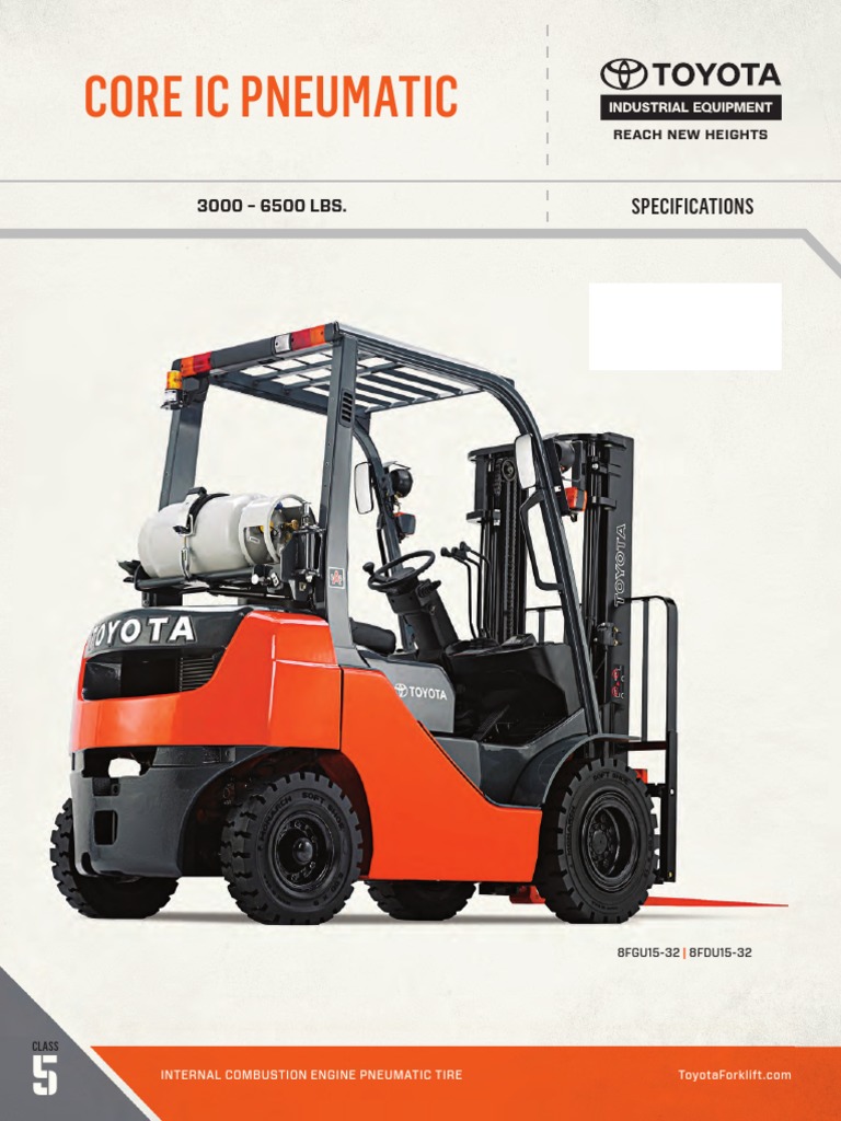 Toyota 8FGU25 Forklift PDF Horsepower Engines