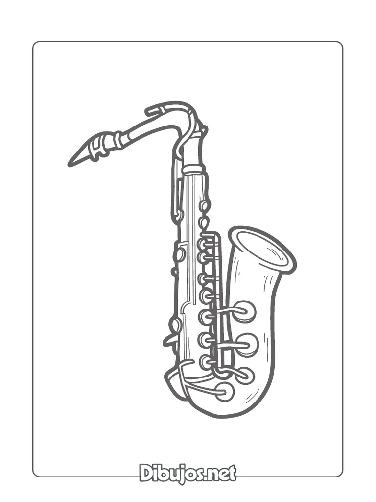 Dibujo de Saxofon para Colorear PDF