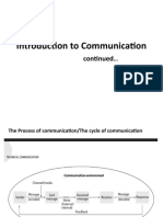 Introduction To Communication Continued.