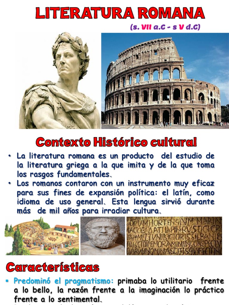 Características de la Literatura Romana | PDF | Historia