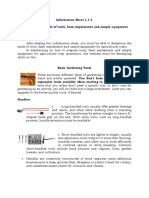 Information Sheet 1.1-1 Different Kinds of Tools, Farm Implements and Simple Equipment