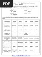 Answer Key To Taxonomy