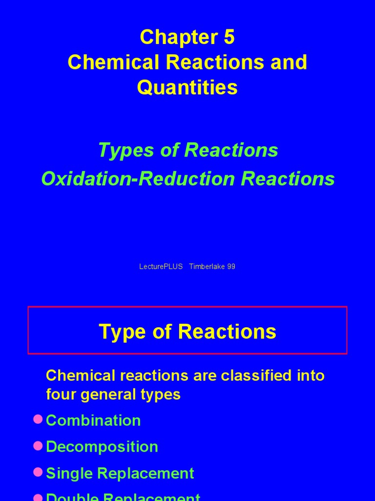 Types of Chemical Reactions Explained | PDF | Oxide | Redox