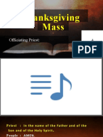 Thanksgiving Mass: Officiating Priest