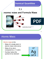 7.1 Atomic Mass and Formula Mass: Chapter 7 Chemical Quantities