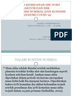 Asuhan Kebidanan Ibu Post Partum Dan BBL Di Komunitas Pada Kondisi Normal Dan Kondisi Pandemi Covid-19