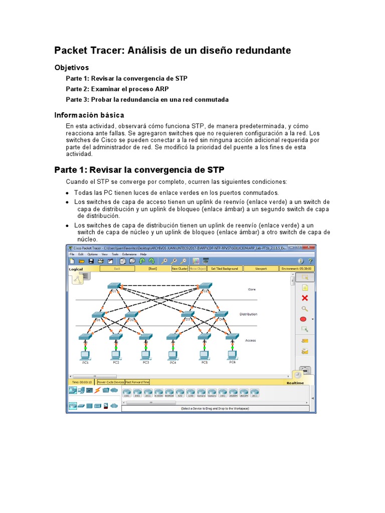 Análisis de Red en Cisco Packet Tracer | PDF | Conmutador de red | Ethernet