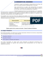 Cuenta corriente del gobierno: gastos e ingresos públicos