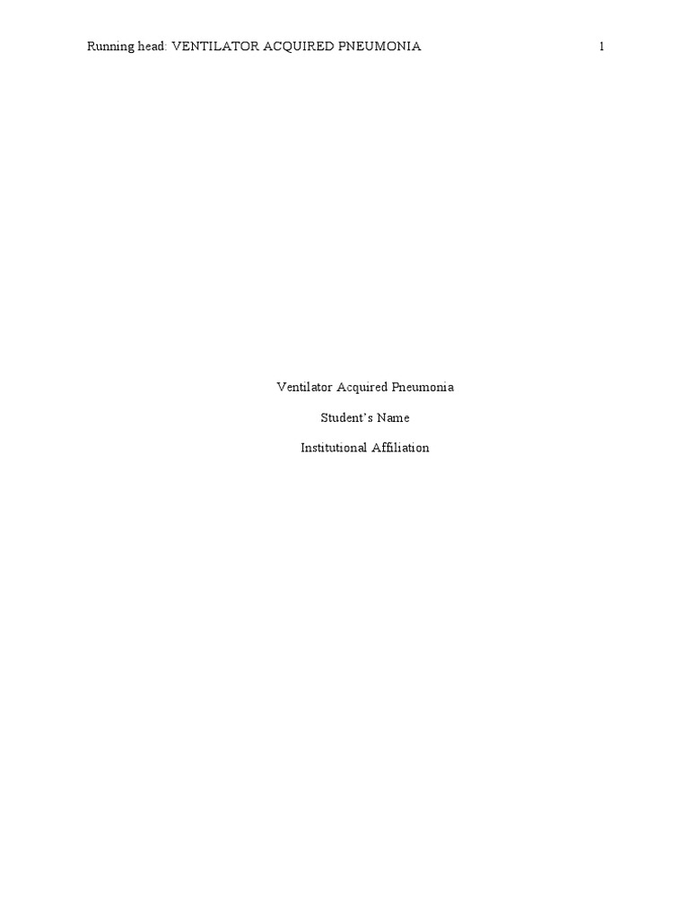 Ventilator Acquired Pneumonia - Edite | PDF | Intensive Care Unit | Nursing