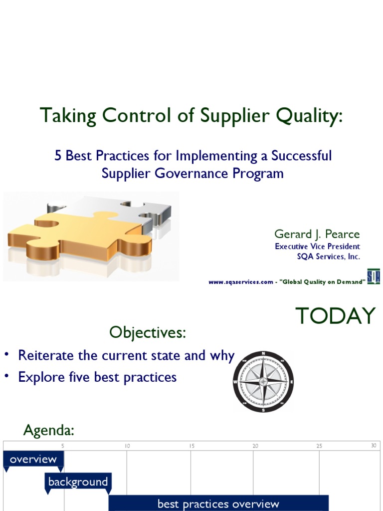 Taking Control of Supplier Quality 5 Best Practices For Implementing