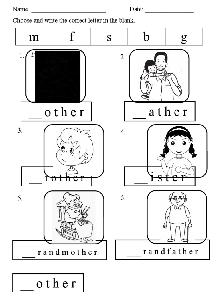 My Family Worksheet PDF