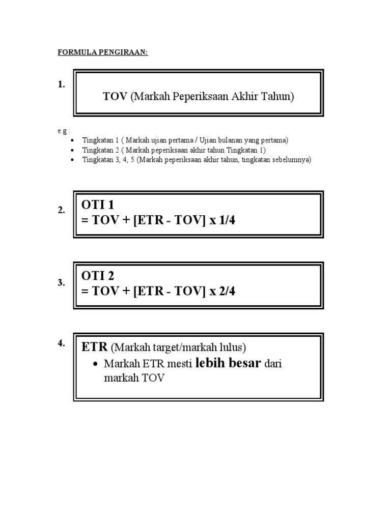 Formula Pengiraan Tov Dan Oti Pdf
