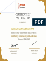 Certificate of Participation: Karanam Santhu Vamsikrishna