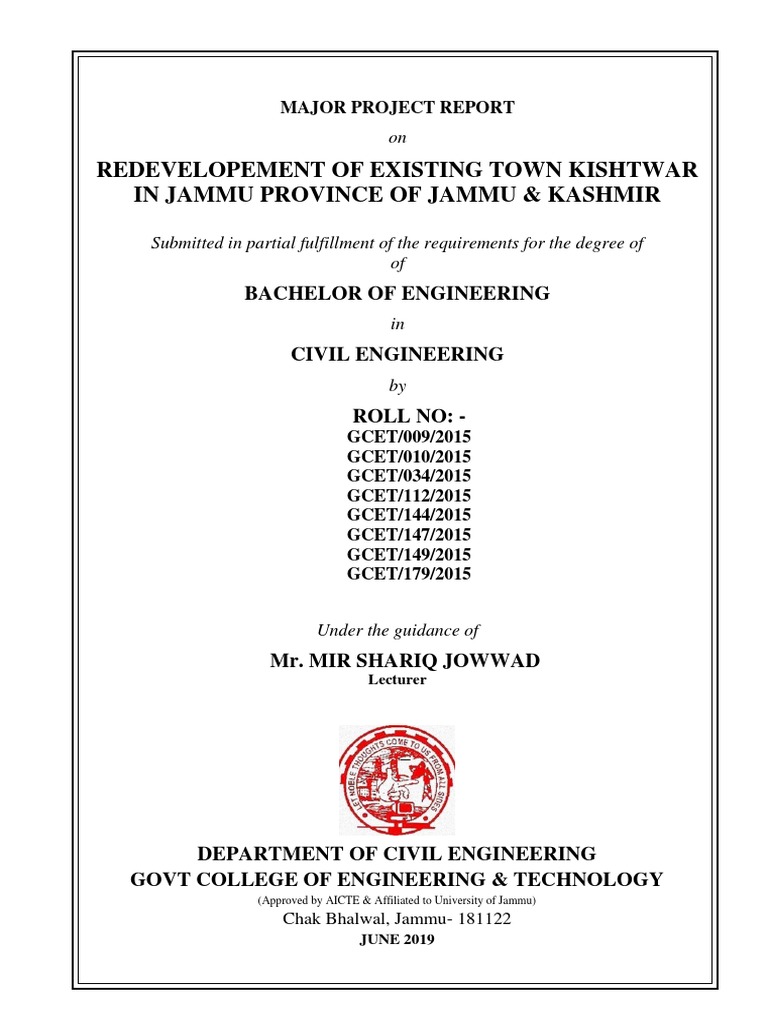 Kishtwar Town Redevelopment Report | PDF | Road | Transport