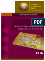 2016 - Plan de prevencion y reduccion del Riesgo de Desastres del Cusco al 2021