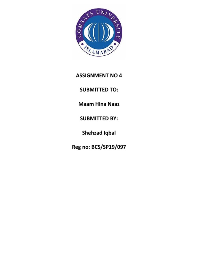 Assignment No 4 Submission Details | PDF