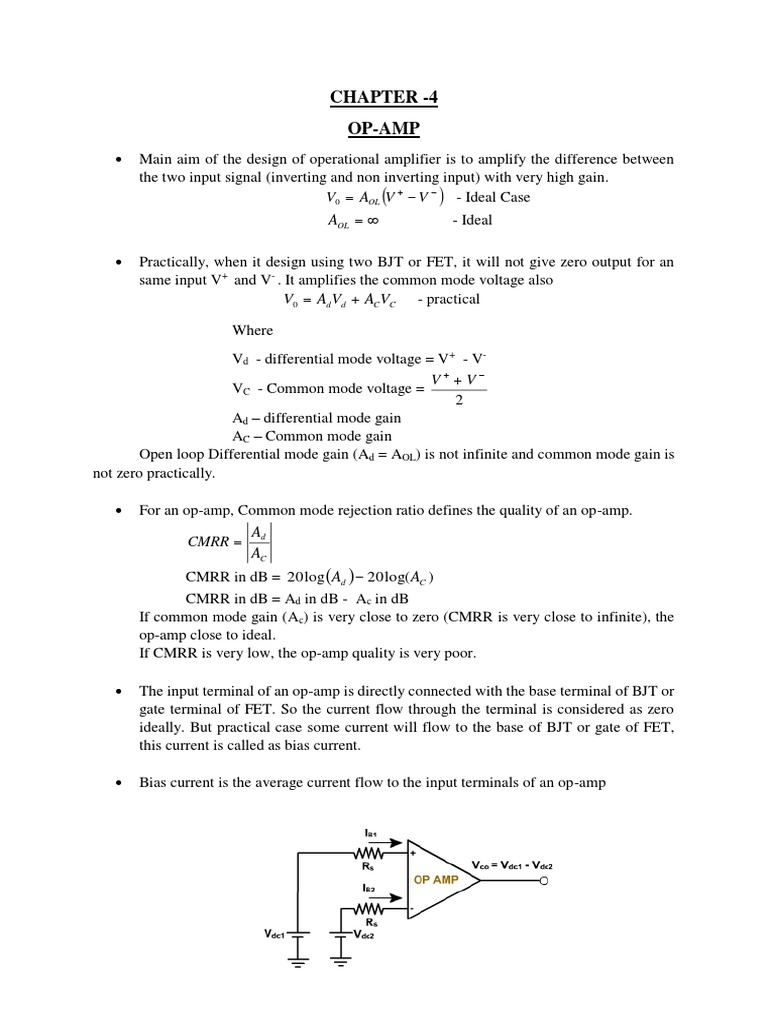 Characteristics Of OPAMP PDF Operational Amplifier, 58 OFF
