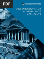 2020 Directions For Postgraduate Applicants