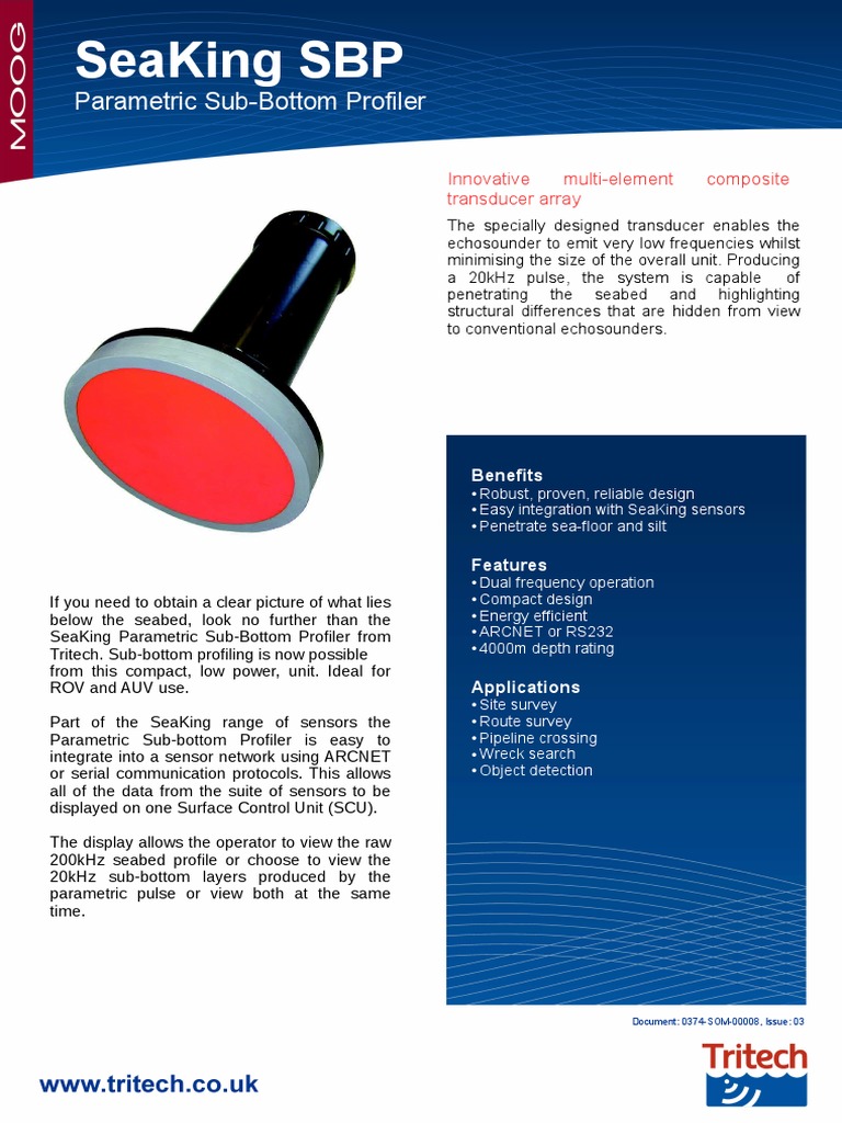Seaking SBP: Parametric Sub-Bottom Profiler | PDF | Sonar | Electrical ...