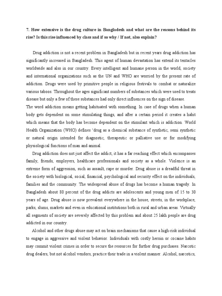 Drug Addiction in Bangladesh | PDF | Substance Abuse | Drugs
