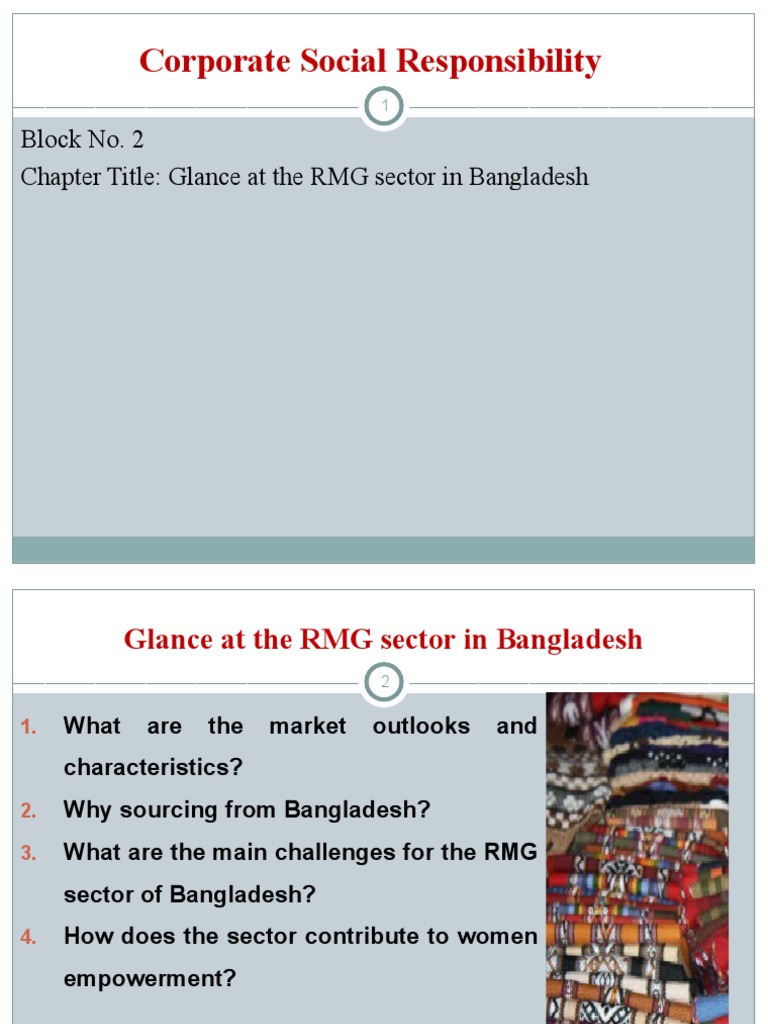Corporate Social Responsibility Block No 2 Chapter Title Glance At