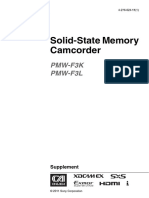 Solid-State Memory Camcorder: Pmw-F3K Pmw-F3L