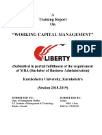"Working Capital Management": A Training Report On