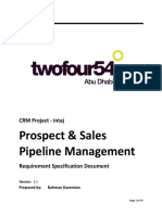 CRM Project - intaj Prospect & Sales Pipeline Management Requirement Specification